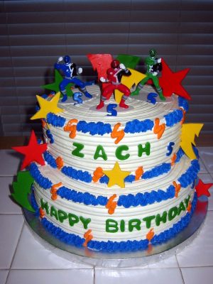 bolo de aniversário Power Rangers do Zach