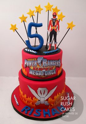 bolo de aniversário Power Rangers dois andares